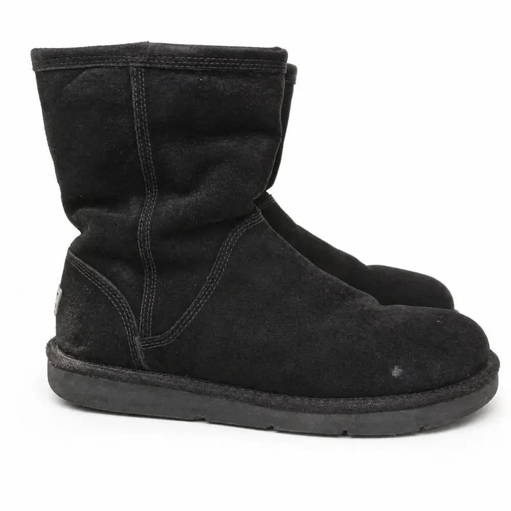 UGG Roslynn 1889 Black Suede & Sheepskin Winter Boots US 8 Zip Up